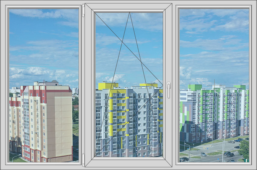 Окно ПВХ 3 створки